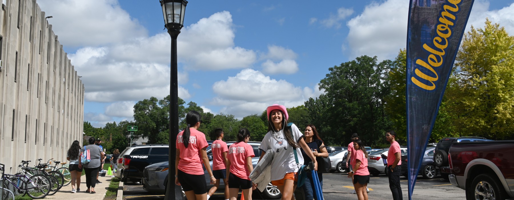 Dominican students moving into the dorms before fall classes start.