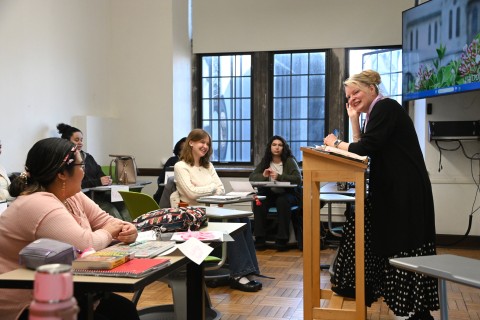 Student and Faculty in Classroom