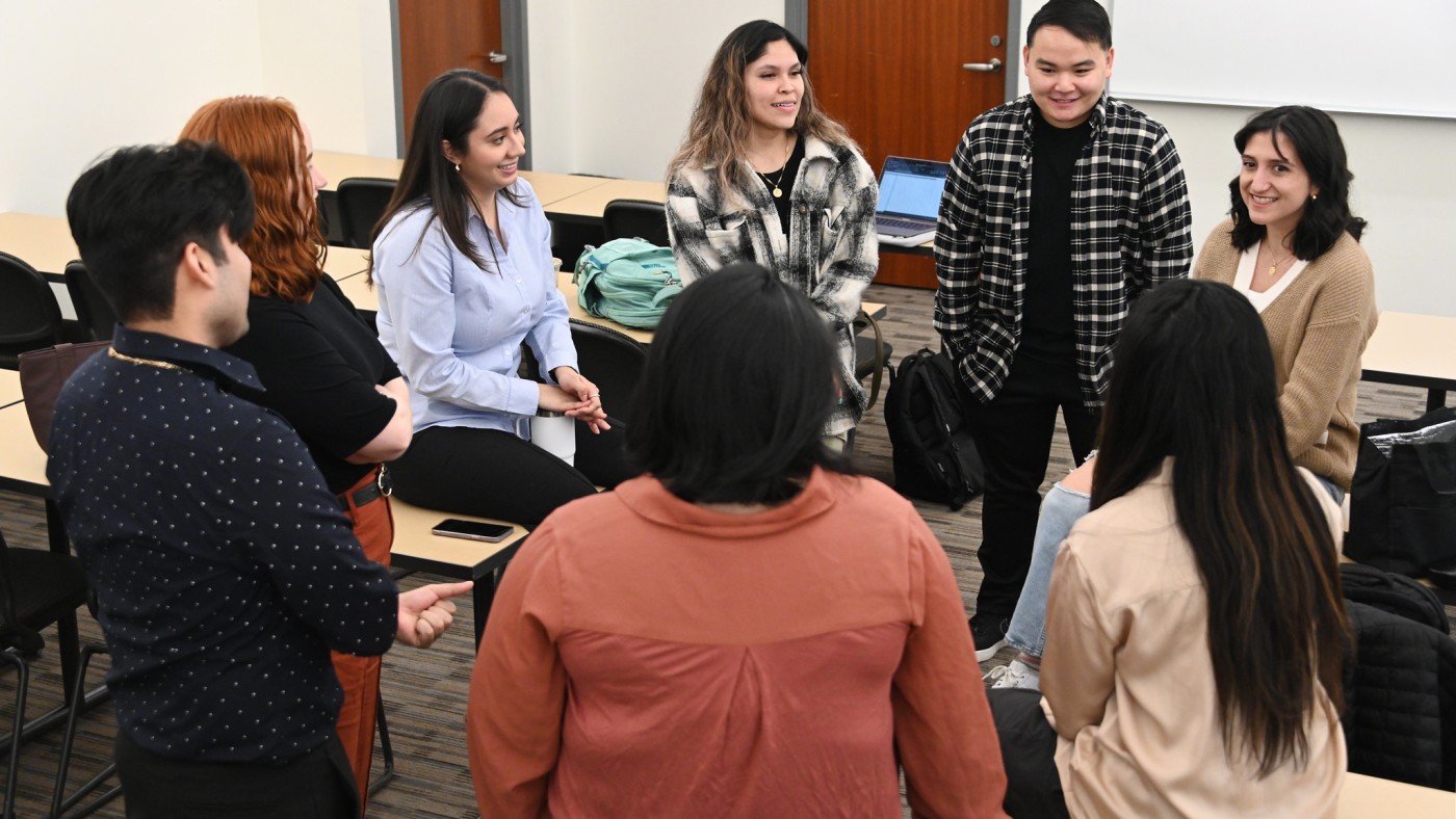 Students seated in a circle