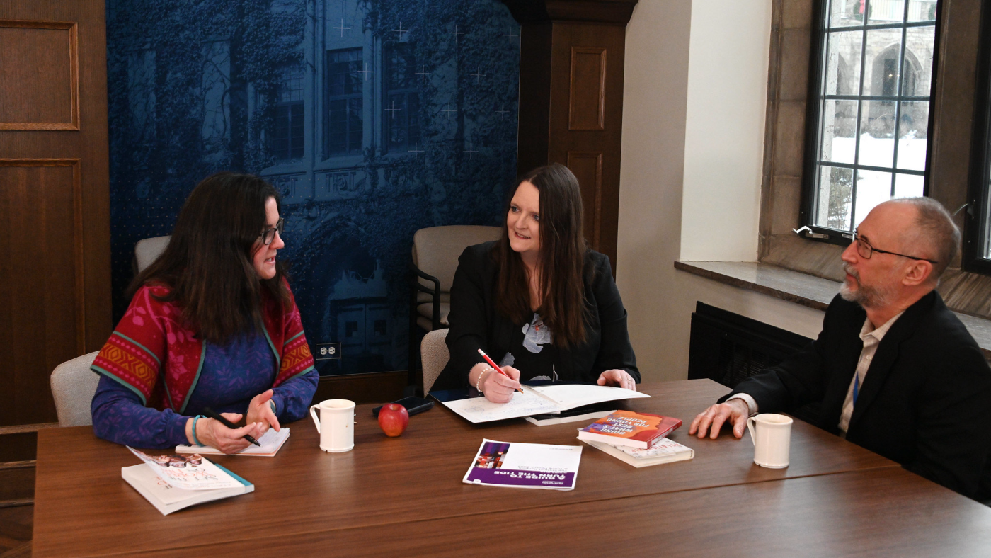 Teachers in seminar space