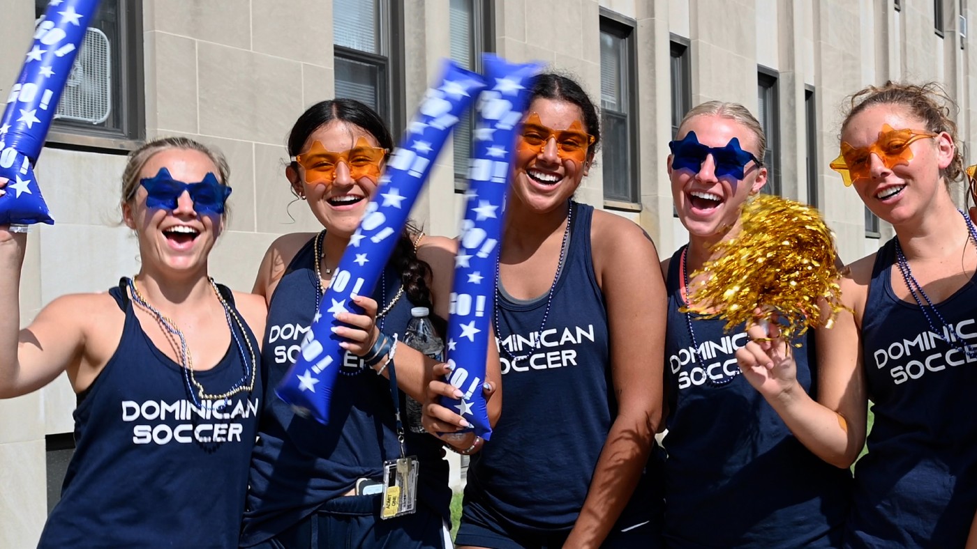 Dominican's Womens Soccer Team enjoy festivities at Welcome Weekend.
