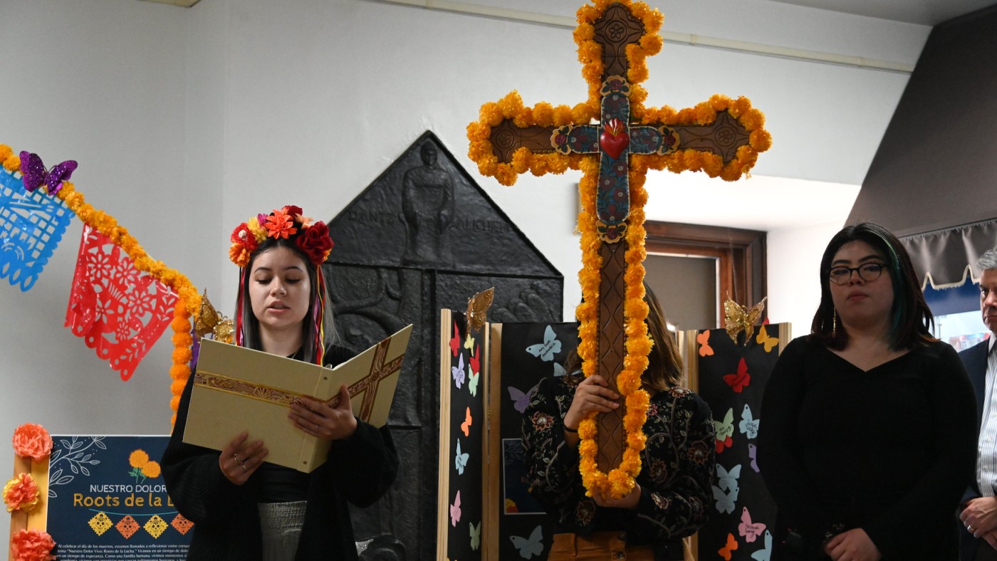 Students celebrating Day of the Dead
