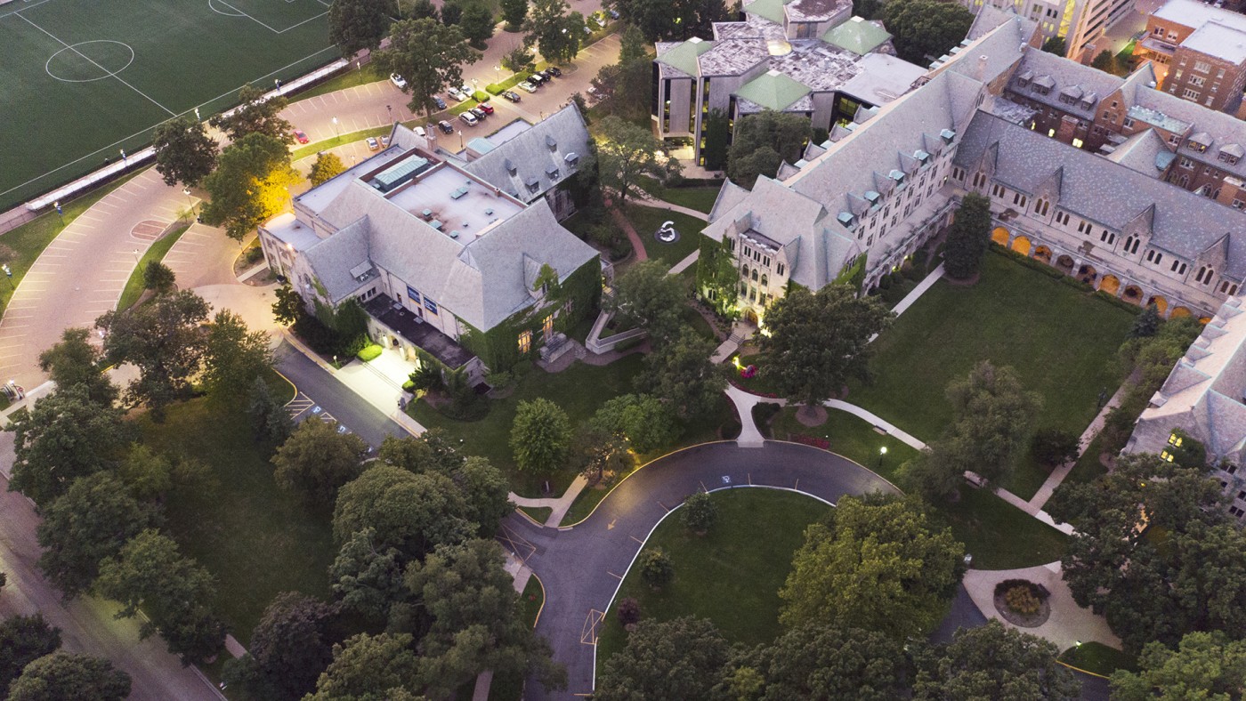 Aerial view of campus