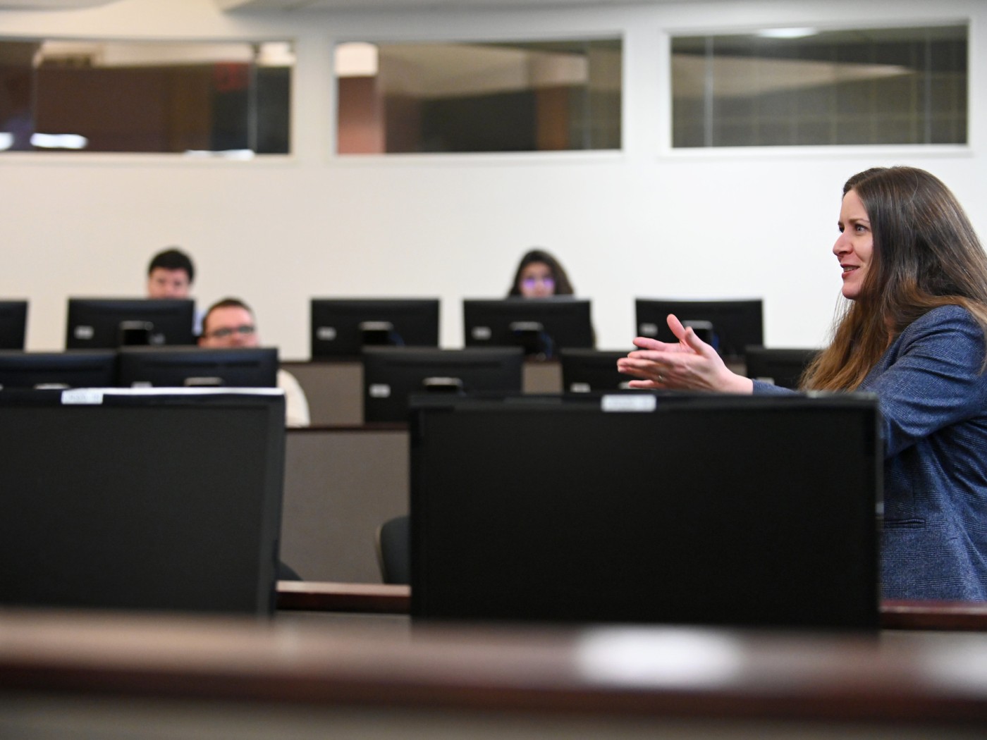 Faculty in computer classroom
