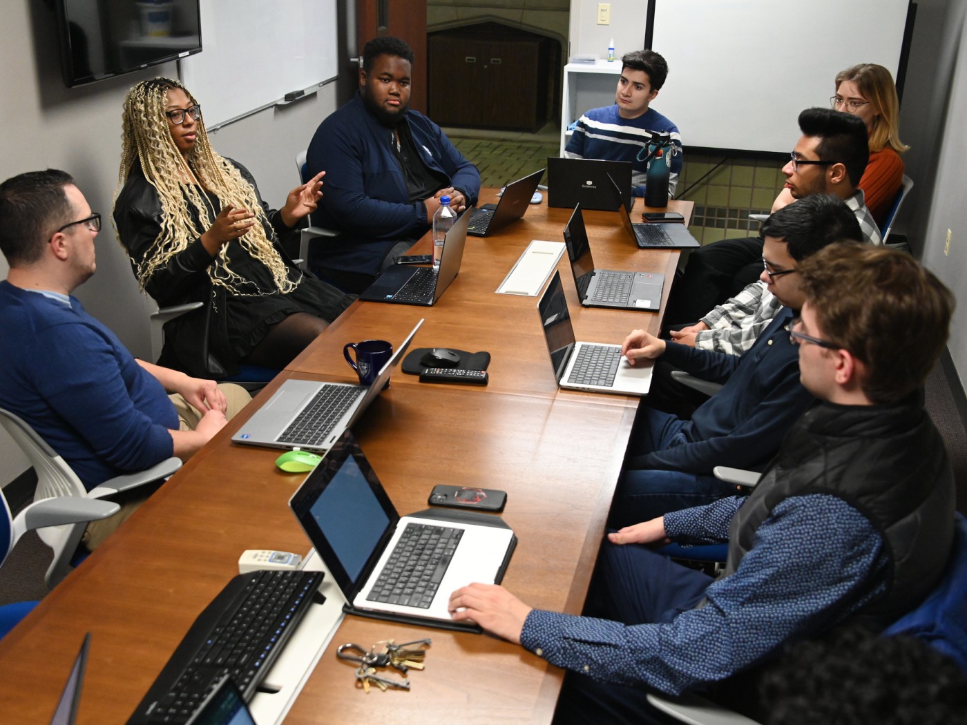 Students in computer classroom