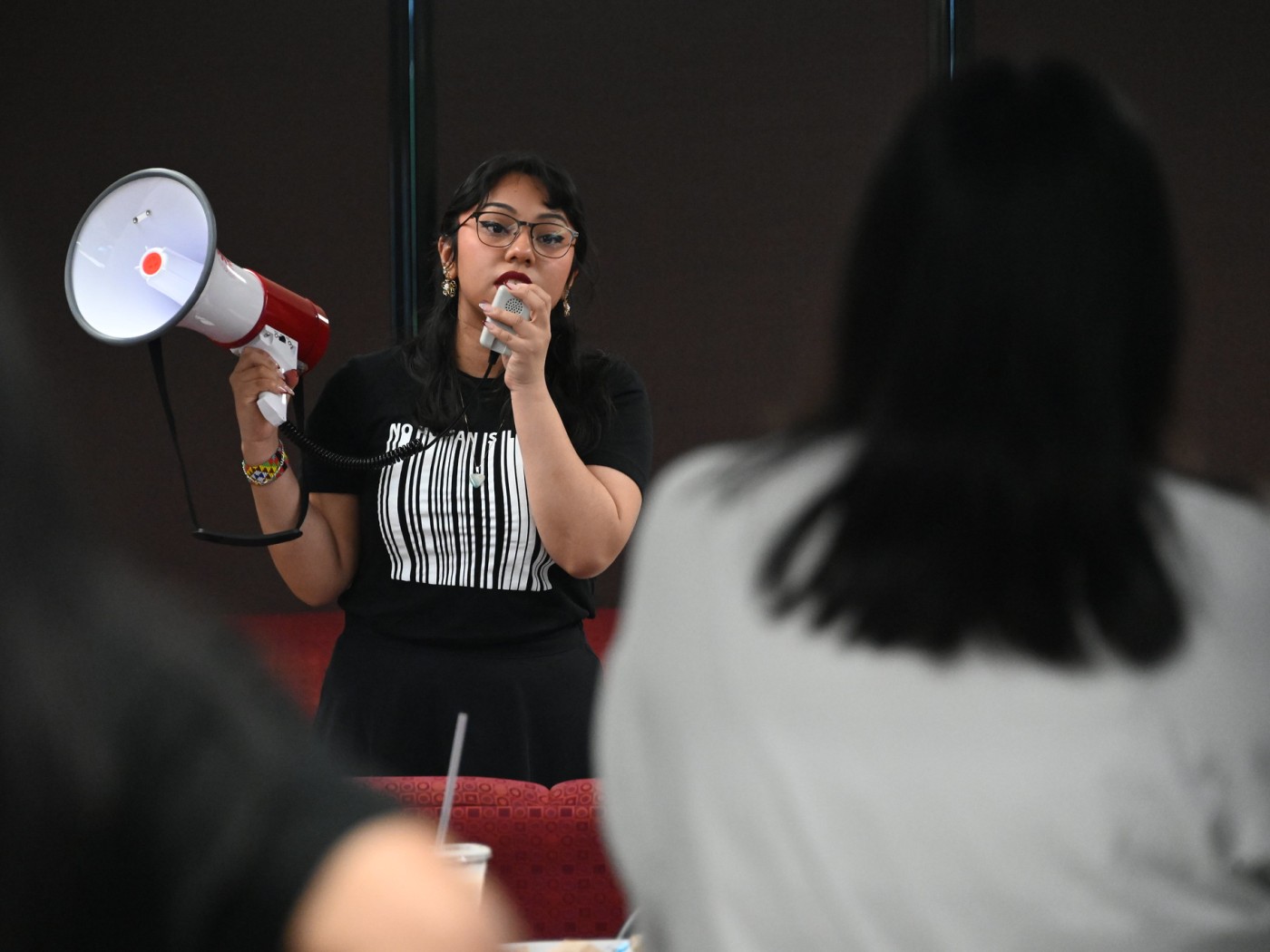 Student ith megaphone
