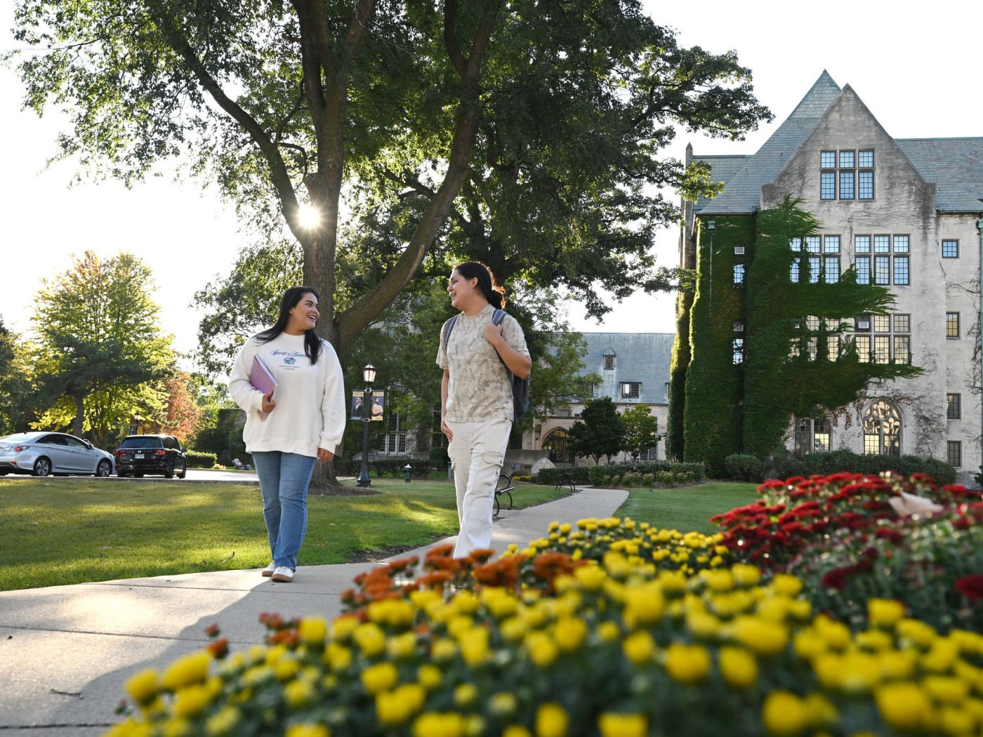 Two students on campus