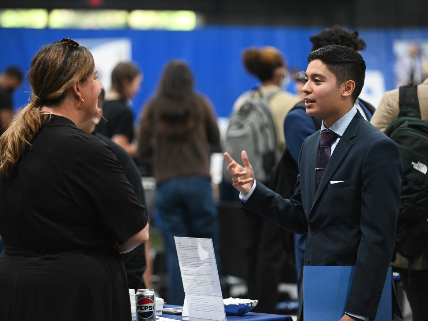 Dominican University students meet with employer partners at the annual Career Fair.