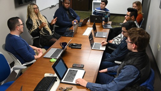 Students in computer classroom