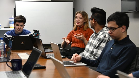 Students with laptops